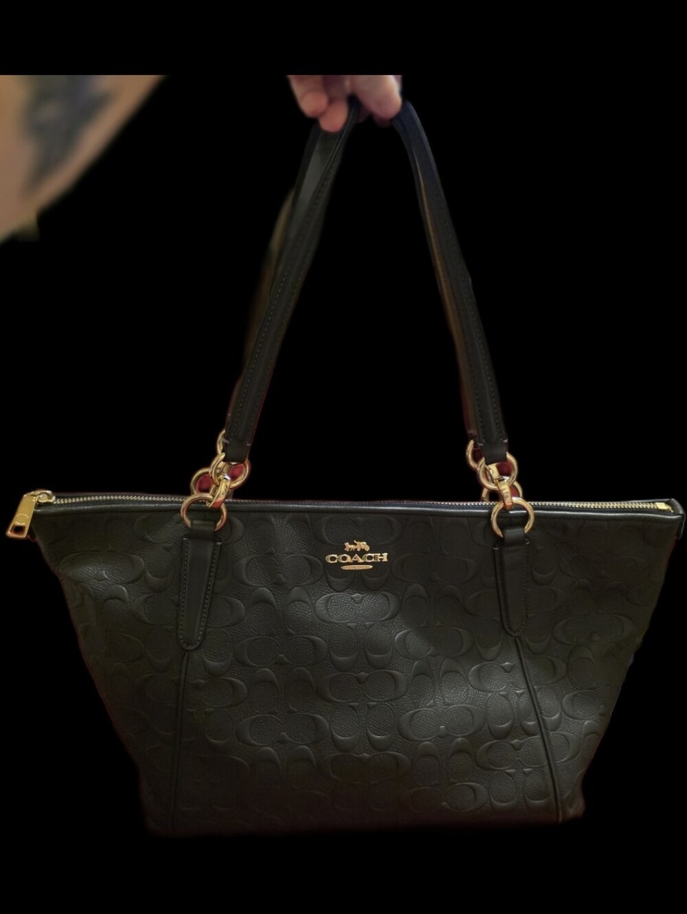 Coach "Ava" Embossed Signature Tote w/ Matching Wallet - Picture 5 of 16